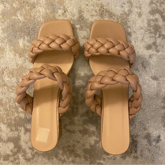 Apricot Braided Slip-On Sandal/Heels - Picture 10 of 14